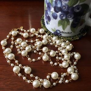 JOAN RIVERS 58” GOLD & PEARL NECKLACE.